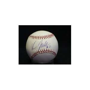  Signed Johjima, Kenji MLB Baseball in Blue ink on the 