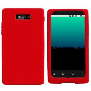   Red Silicone Bumper Skin Case Cover For Motorola WX435 Triumph Phone