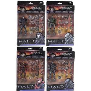  Halo Reach Series 5 Spartan Figure & Armor Sets Pack Of 4 