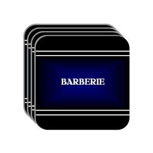 Personal Name Gift   BARBERIE Set of 4 Mini Mousepad Coasters (black 