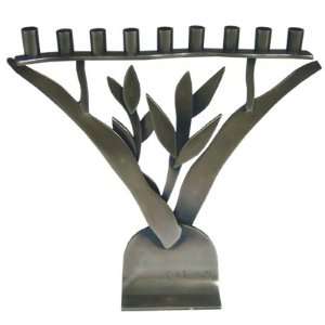  Menorah. Made of Pewter. Tree of Life Design. Hand Made in Israel 