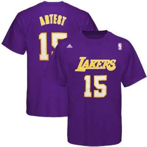  NBA adidas Los Angeles Lakers #15 Ron Artest Purple Net 