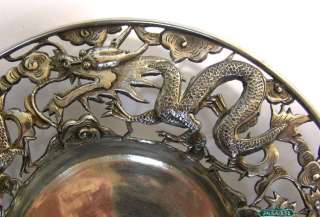   Chinese Silver Pierced Bonbon Dishes Treaty Ports China Ca 1900  