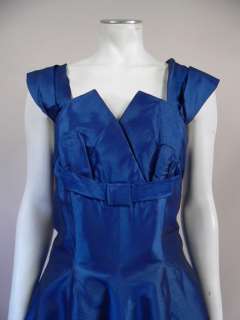 Original 1950s sapphire blue taffeta evening dress  