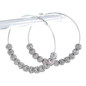 Basketball Wives Celebrity Style Silver Tone Ex large Hoops Earrings 