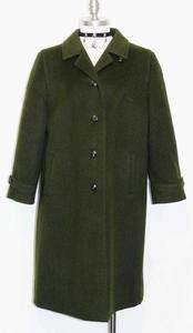 LODEN GREEN BOILED WOOL Austria Long Overcoat COAT 14 L  