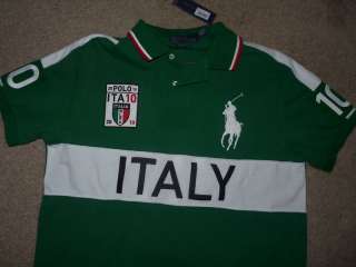   ralph Lauren Men Shirt ITALY Flag Big Pony L AUTH 874596325874  