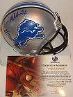   Signed Auto Detroit Lions NFL Riddell Mini Helmet Western Michigan