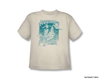 Licensed DC Aquaman Catch A Wave Youth Shirt S XL  