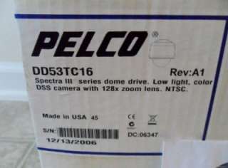 PELCO DD53TC16 SPECTRA III Series Dome Drive.Low Light Color DSS 
