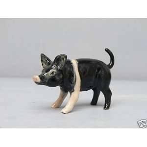  PIG HAMPSHIRE Piglet Blk/Wht PIG New MINIATURE Figurine 