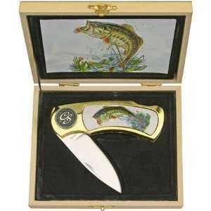  Large Mouth Bass Folding Pocket Knife In Gift Box Sports 