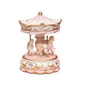 Laxury 3 horse Carousel Music Box Ws09069 Brand New Polyresin Material 