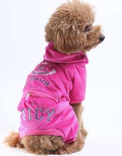 Dog PINK Hoodie J Velour Jacket Coat Jumpsuit Any Size  