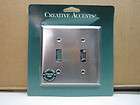 Creative Accents Pewter Tone Silver Double 2 Toggle Wall Switch Plate 