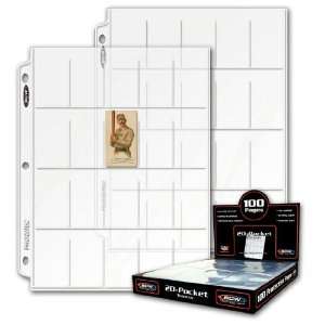  Case of 1000 BCW Pro 20 Pocket Tobacco Card Album Pages 