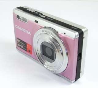 New Fashion Digital Cameras 12MP 2.7LCD 8xZoom Anti Shake Pink E80 