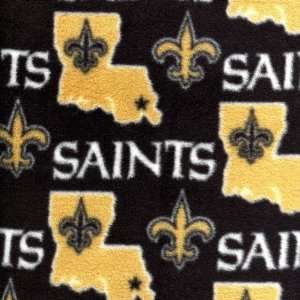   Orleans Saints Black FLEECE Fabric (By the Yard)