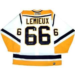 Mario Lemieux Pittsburgh Penguins Autographed White Home Jersey with 