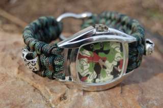 The ULTIMATE Paracord Survival Watch in Woodland Camo  