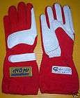 RED Adult MEDIUM Nomex Leather Racing Driving Drivers Gloves SFI 3.3/5 