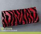  Long Wallet Purse Coin Bag Card Holder   Red Black Zebra Flannel B24