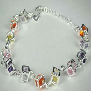 SILVER PLATED FASHION Colored stone BRACELET B23  