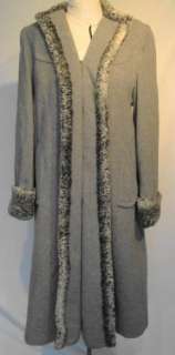 Fab Vintage Gray Wool & Persian Lamb Trim Coat B42  