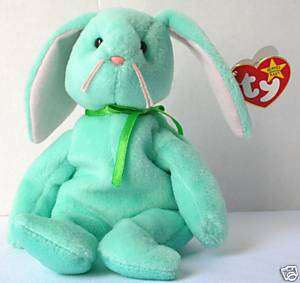 TY Beanie Baby   Hippity the Green Bunny   Easter  
