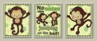 Pop Monkey jumping bed/crib. Mod Pod dots. Nursery Art  