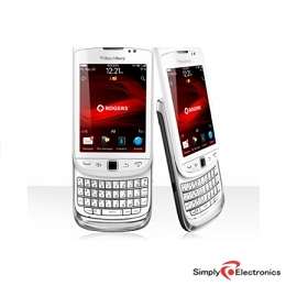 Blackberry Torch 9810 White with Logo Unlocked Phone + 1 yr US 