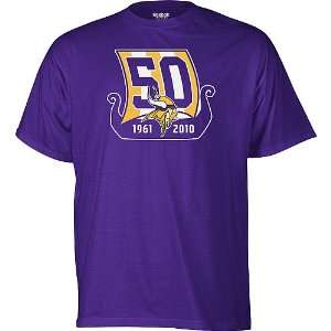  Minnesota Vikings 50th Anniversary Emblem T shirt Sports 