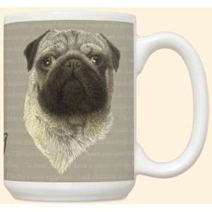  David Kiphuth Dog Breed 15 ounce Coffee Mug Cup ~ Pug 