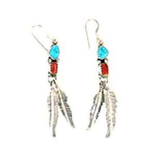 Navajo Artist Betty Begay Beautiful Sterling silver Turquoise & Coral 