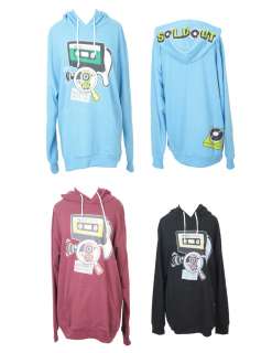  Womens Cute Hoodie 3 Color Fronf Pocket Music character 100% Cotton