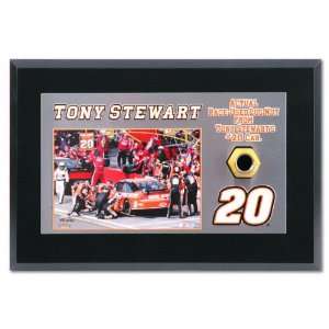  Tony Stewart Race Used Lug Nut Plaque