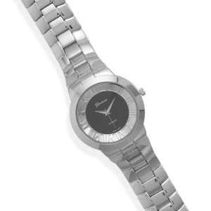 Mens Black and Silver Tone Fashion Watch 