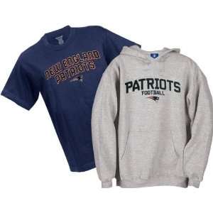   Patriots Youth Belly Banded Hooded Sweatshirt and T Shirt Combo Pack