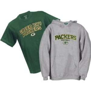   Packers Youth Belly Banded Hooded Sweatshirt and T Shirt Combo Pack