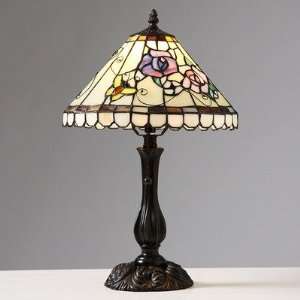  Table Lamp with Rose / Green Background Shade