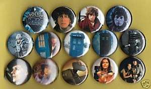 Set of 14 Dr Who Buttons Badges Fourth Doctor Tom Baker  