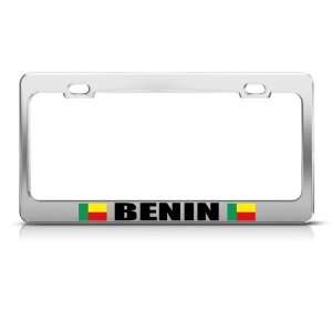  Benin Flag Chrome Country license plate frame Stainless 