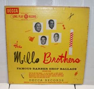   MILLS BROTHERS famous barber shop ballads Rare Mono Decca 10  