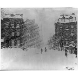  New York City,Blizzard of 1888,street scene during blizzard 