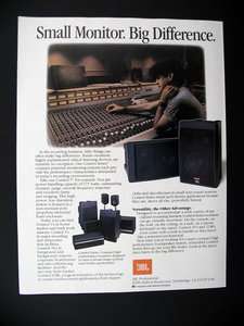 JBL Professional Control Series Studio Monitor Speakers 1992 print Ad 