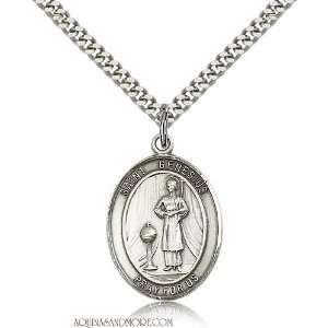  St. Genesius of Rome Large Sterling Silver Medal Jewelry