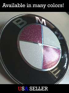 BMW Glitter Emblem Overlay Sticker Decal   Sparkle Crystal Pink Blue 