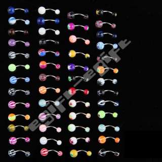   Mix Ball Belly Navel Barbell Steel Bars Rings Body Piercing  