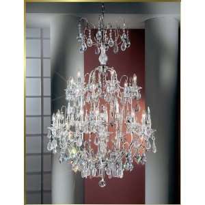 Small Crystal Chandelier, CL 9069 CH, 19 lights, Chrome, 36 wide X 55 