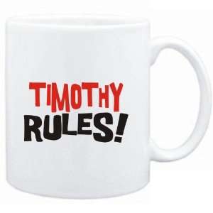  Mug White  Timothy rules  Male Names